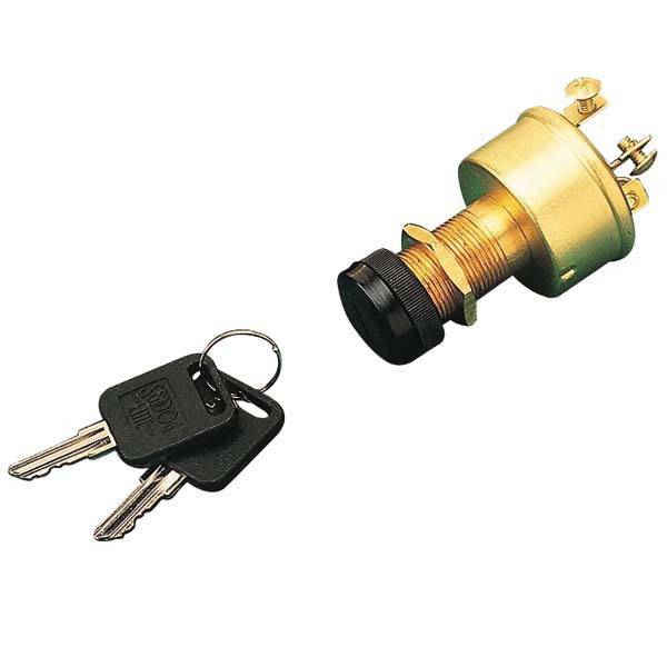 Interruptor de encendido 3 posiciones con llave en latón 420355-1 | Sea-Dog