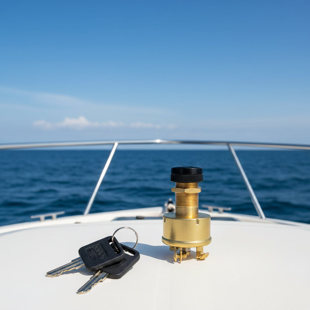 Interruptor de encendido 3 posiciones con llave en latón 420355-1 | Sea-Dog