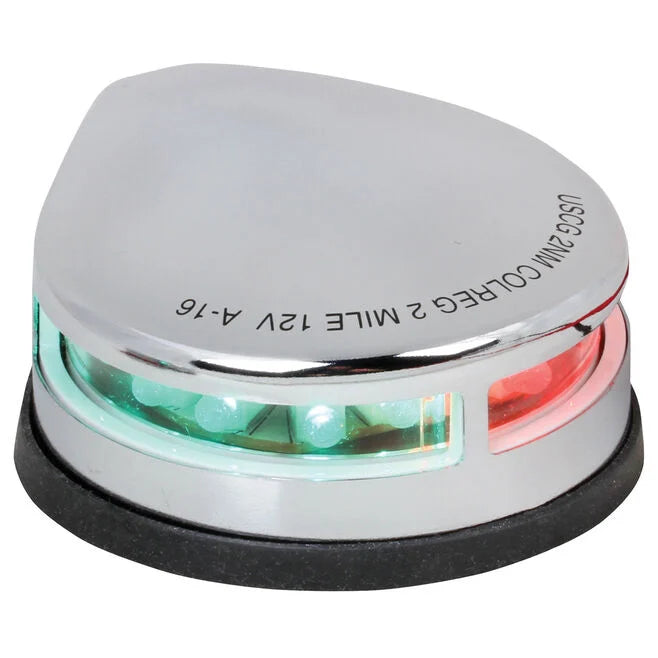 Luz de Navegación Bicolor LED Base Cromada para Montaje en Cubierta 12V Modelo 15761562 | West Marine