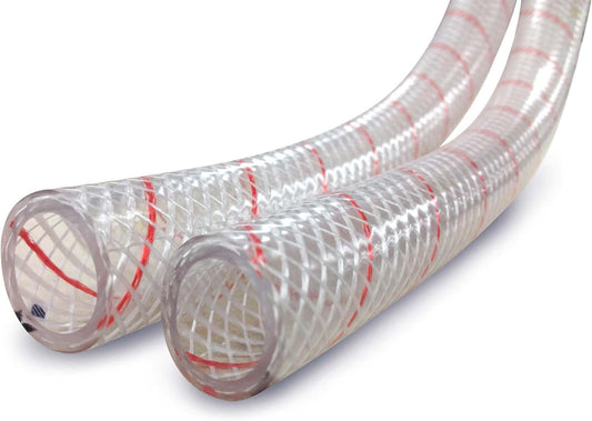 Manguera PVC reforzada transparente con tracer rojo 3/8" Serie 162-0386 | Shields