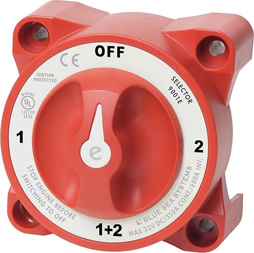 Selector de baterías marino 4 posiciones 9001E | Blue Sea Systems