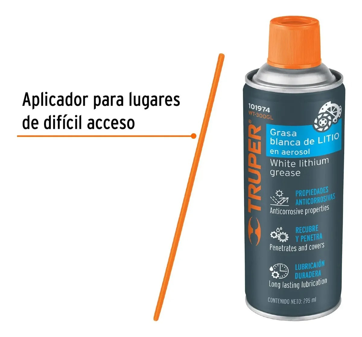 Grasa blanca de litio en aerosol 295 ml | Truper