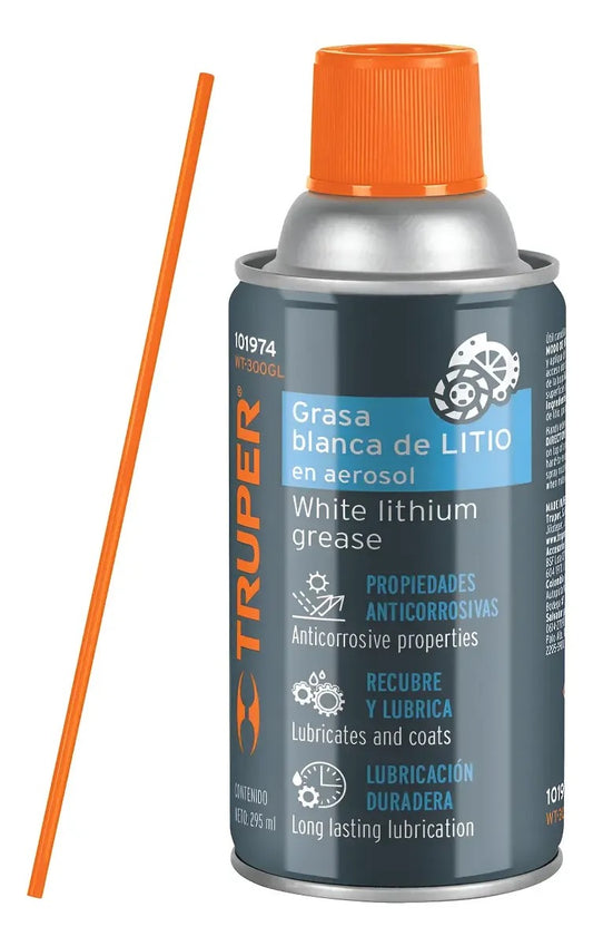 Grasa blanca de litio en aerosol 295 ml | Truper