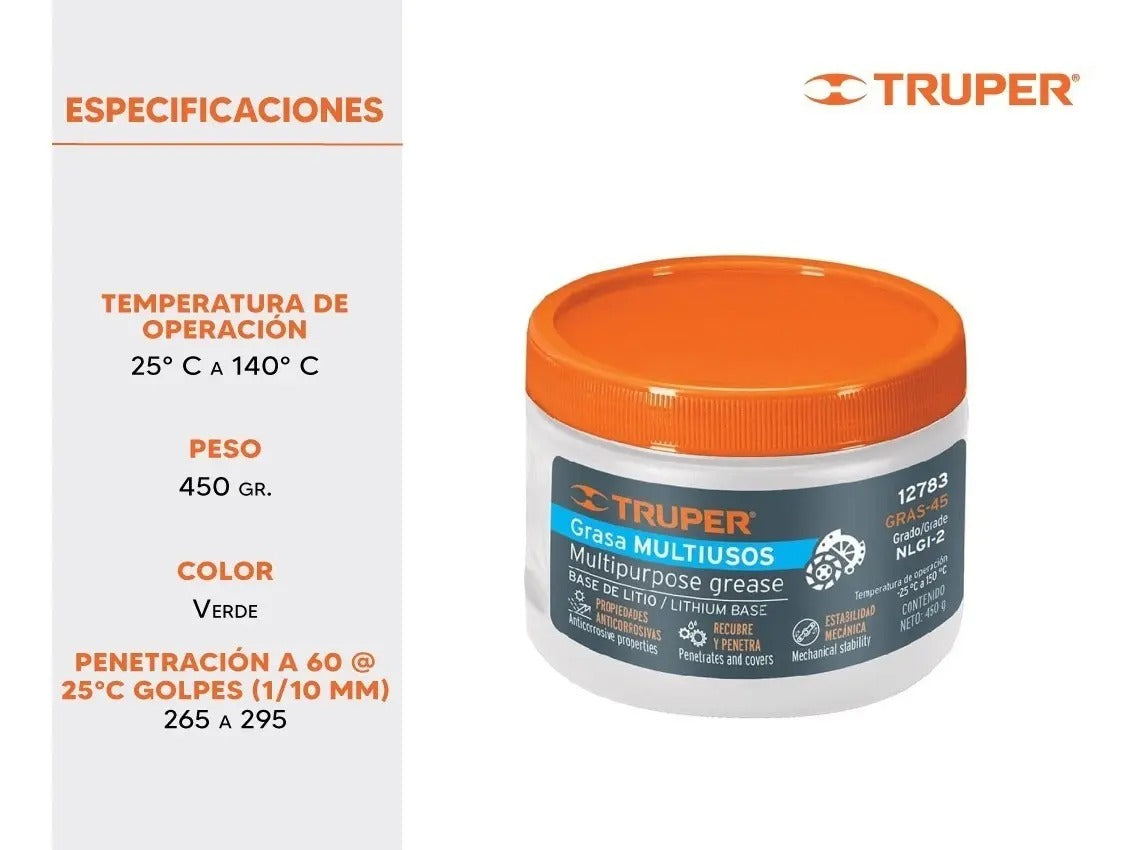 Grasa de litio para chasis 450 g | Truper