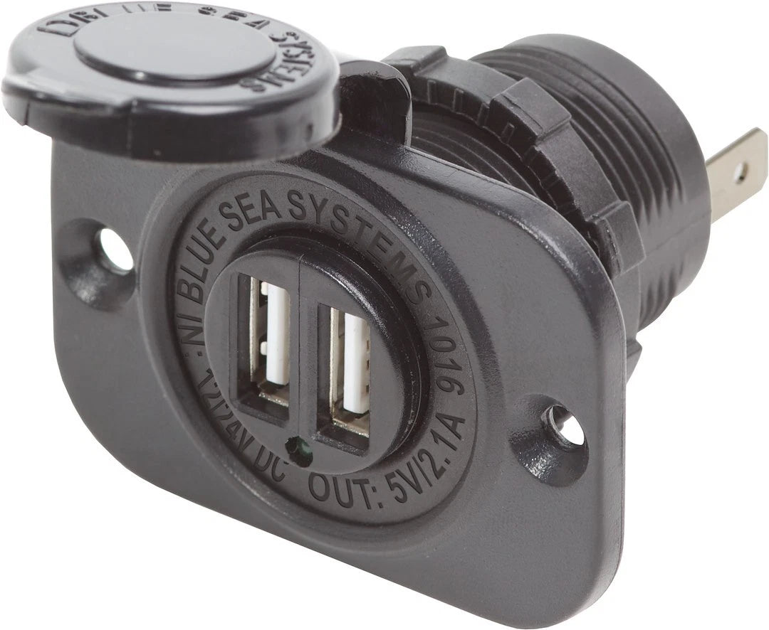 Cargador USB doble para sistema eléctrico BLU1016 | BLUE SEA SYSTEMS
