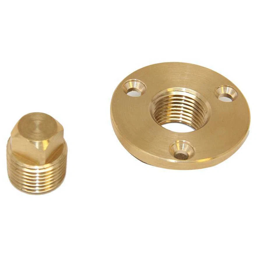 Tapón de Drenaje Tipo Garboard de Bronce con Placa de Montaje 520040-1 | Sea-Dog