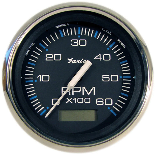 Tacómetro marino Chesapeake Black con horómetro 6000 RPM 4" | Faria Beede